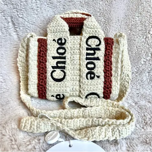 Chloé NWT Chloe Woody Crochet Nano Crossbody Tote Bag
