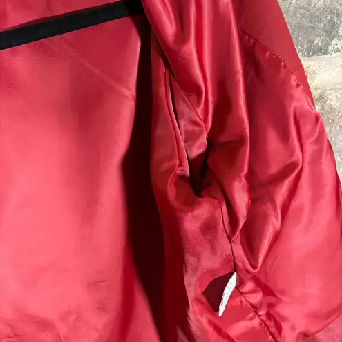 Bagatelle Jacket Woman's Large Red Leather Full Zip Lined Moto Biker Party