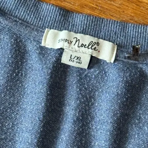 Simply Noelle Blue Elbow Sleeve Top, L/XL