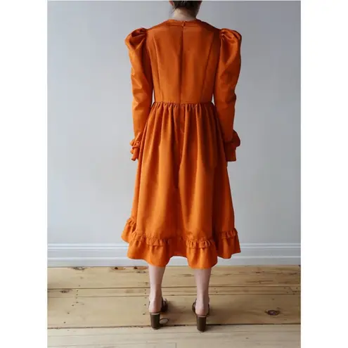 Batsheva NEW Prairie Victorian vampire womens Dress in Orange Moire Size 4