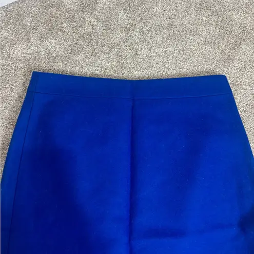 J. Crew Factory The Pencil Skirt Womens Size 2 Blue Double Serge Wool Blend