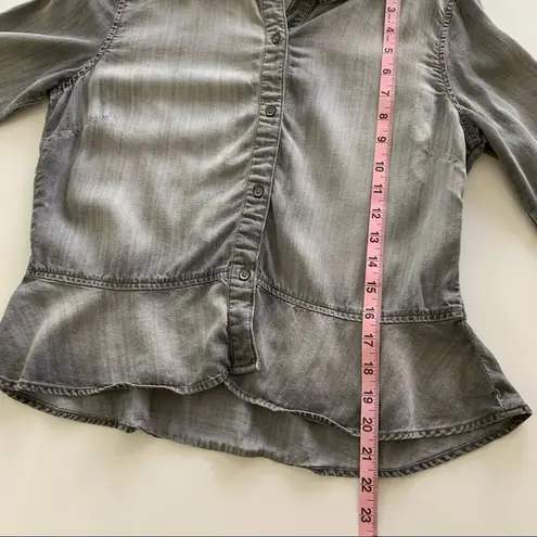 Via Penny Lane Reworked Apparel | Journey Graphic Gray Button Up Shirt Small