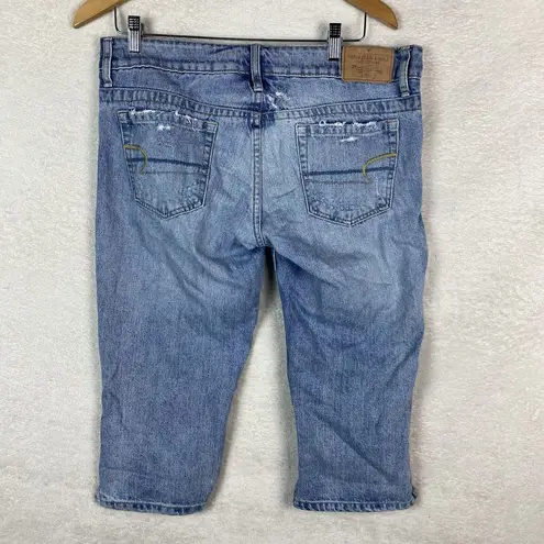 American Eagle  Womens Cropped Jeans AE Artist Size 10 Regular Distressed Y2K‎