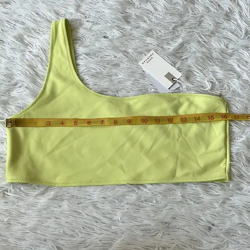 Good American  Scuba Hot Shoulder Bikini Top in Key lime001 size 5