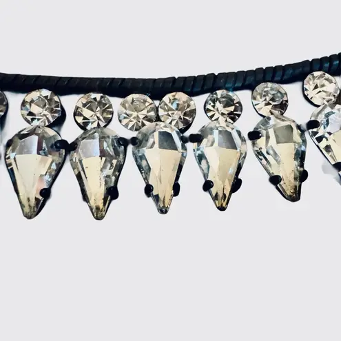 NWT nOir NYC Layered Black & Cubic Zirconia Choker Silver