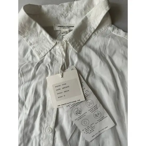 Beach Lunch Lounge Womens White Button Front Shirt Size M