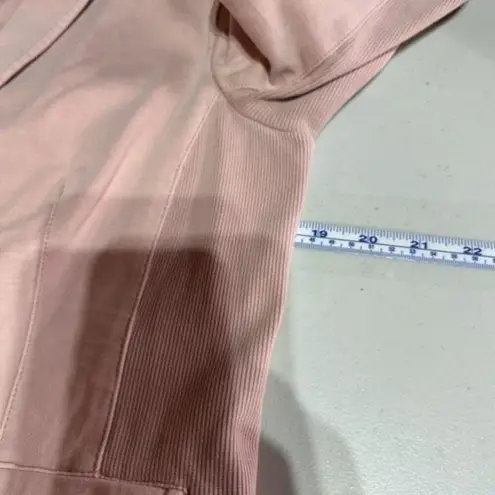 Oui Pink Stretch Knit Blazer Size 8, Medium 100% Cotton Mixed Media Pink