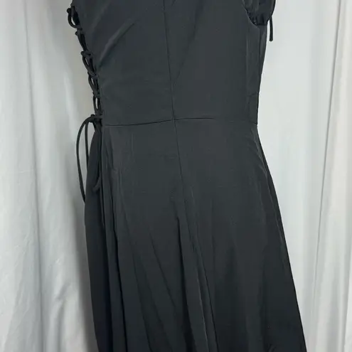 Elegant Black Strapless Dress corset back sleeveless maxi effortless XL