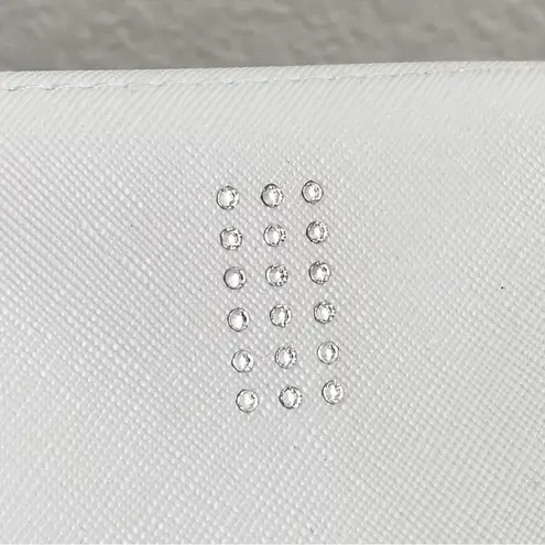 Swavorski SWAROVSKI White Faux Saffiano Leather Make-up Cosmetic Pouch