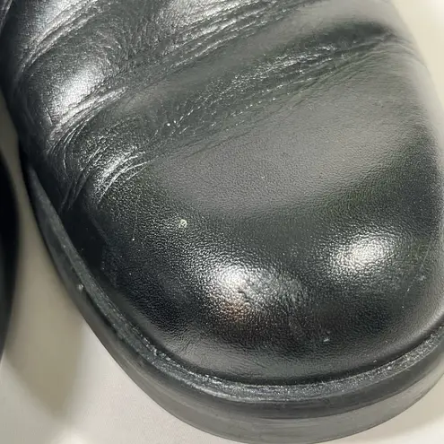 Ecco LEATHER MONK STRAP WOMEN SLIP ON LOAFER BUCKLE BLACK EU 38 SZ 7.5-8 PREOWN