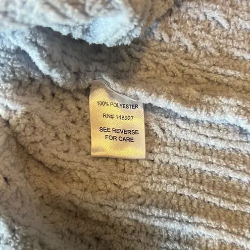 Moral Fiber Womens Large Blue Chunky Knit Lace Up Back Cropped V Neck Sweater