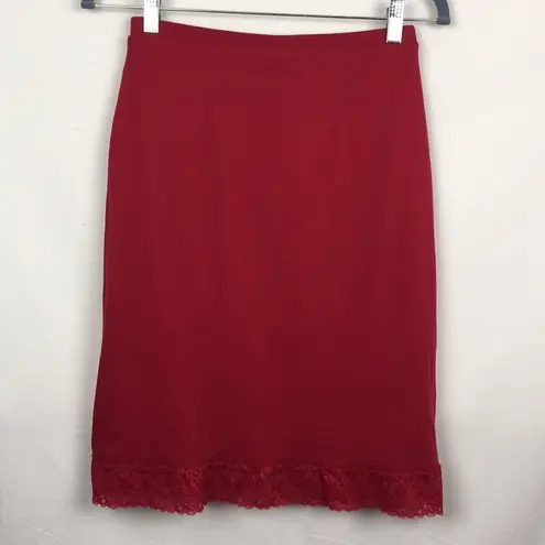 EXPRESS  Red Lace Trimmed Skirt