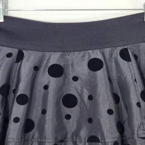 Vila Black Polka Dot Mini Skirt Size Medium Black Velvet Polka Dot Flirty Skirt
