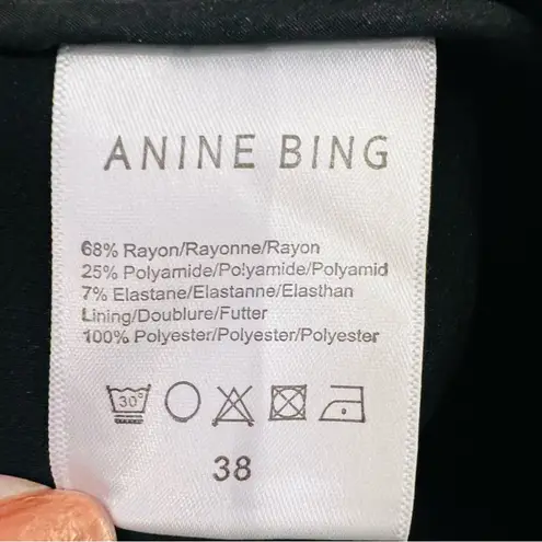 ANINE BING Max Split Leg Black Pant 38