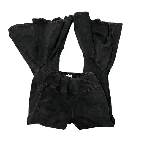 Earthbound Flower Child Black Flare Pants, Sz S