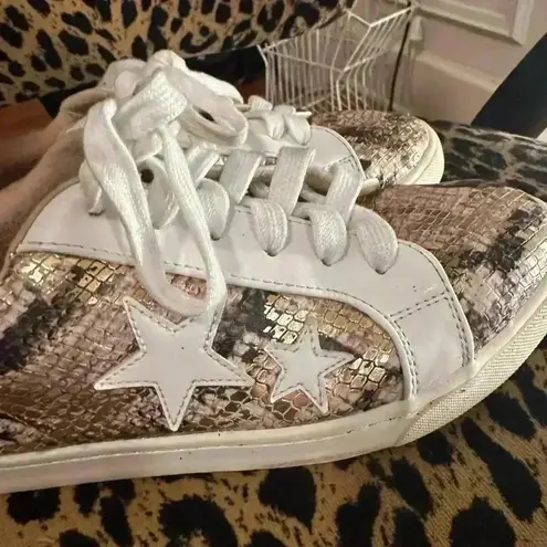 Soda White and Gold Sneakers