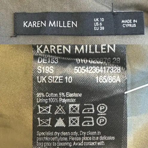 Karen Millen Khaki Green Belted Sleeveless Trench Dress Career Utility Heritage