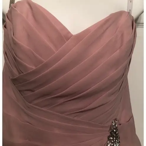 Alfred Angelo Sz 11 Dusty Pink Strapless Prom Dress