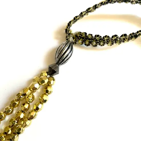 Gold and Black Beaded Queen of the Nile Style Headpiece One Size Cleopatra