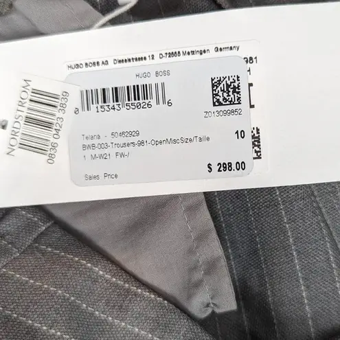 Hugo Boss BOSS Telana Pinstripe Trousers Gray & White Size 10