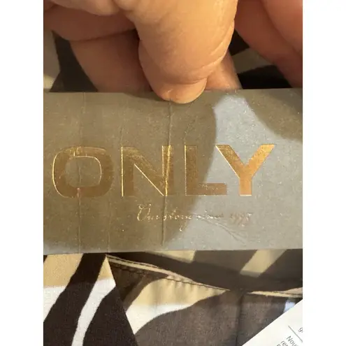 Only Leva Dress15249831 Brown Zebra Belted Shirtdress Size Large Midi