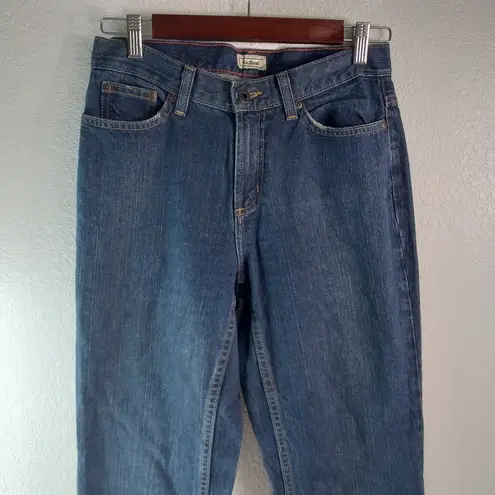 LL Bean 30x30 6 Women's Cotton Denim Plain Pocket Straight Stone Washed Jeans Blue Size 30