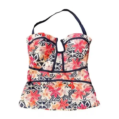 Island Escape Convertible Antigua La Flor Strapless Tankini Swim Top Size 6 NWT