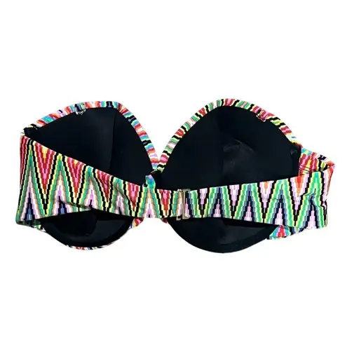 L Space Women's D Bandeau Chevron Underwire Bikini Swim Top Multicolor Green Size undefined - Image 5