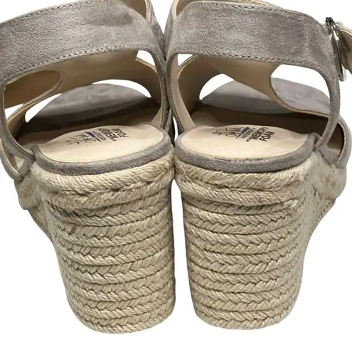 Life Stride Velocity Shoes Womens Size 9.5M Taupe Wedge Sandals Memory Foam Flex
