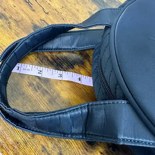 YSL Yves Saint Laurent Monogram Navy Quilted Satin Satchel Bag