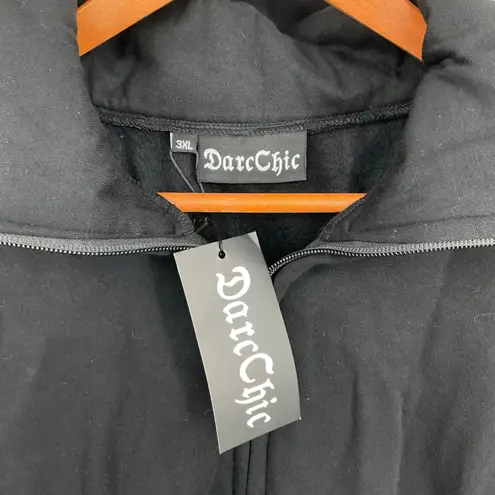 DarcChic Black Gothic Duster Coat Long Sleeve Lace Up Corset Style Hooded 3XL Size undefined