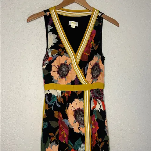 Maeve Anthropologie Botanical Floral Faux Wrap Dress Handkerchief Midi Boho