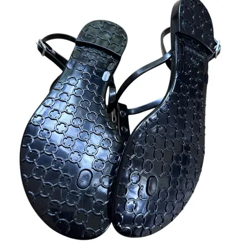 TARA GRINNA SWIMWEAR LLARIA JELLY SANDALS Back Strap Crystals Black 39 Size 8
