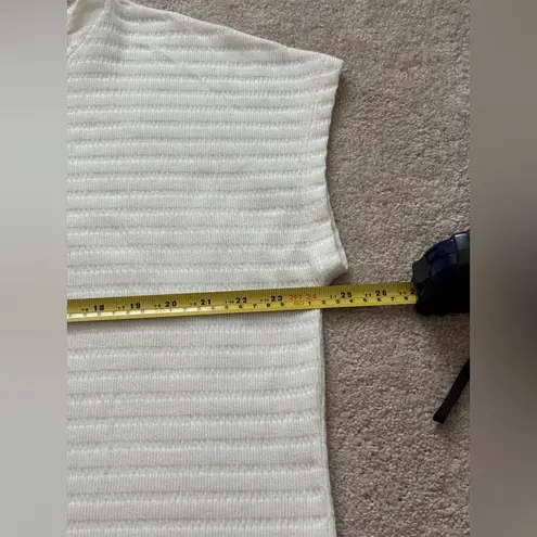 Soft Surroundings Textured Knit Short Sleeve Top White