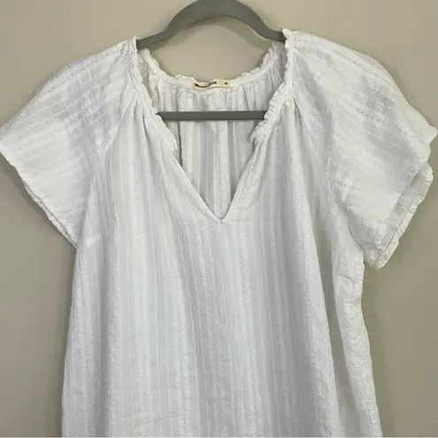 Marine layer  Lana Textured Raglan Sleeve Top in White Size Medium - Image 4