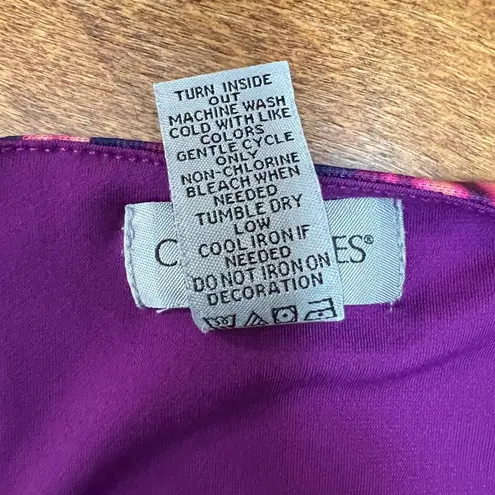 Catherines Dress 1X Pink Purple Maxi Beaded Shift Flowy Colorful Sleeveless Plus