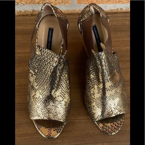 Marchez vous blue Gold Snake Nell Leather sandal Size 8