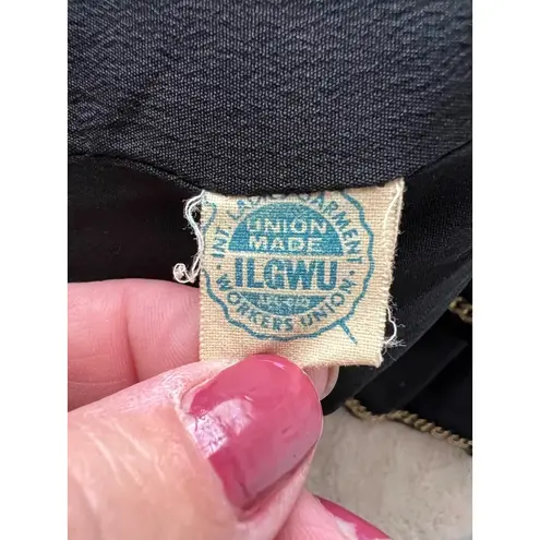 Vintage Frank Gallant Vintage Black Wool Cropped Jacket W/ Satin Trim & Double B Size L