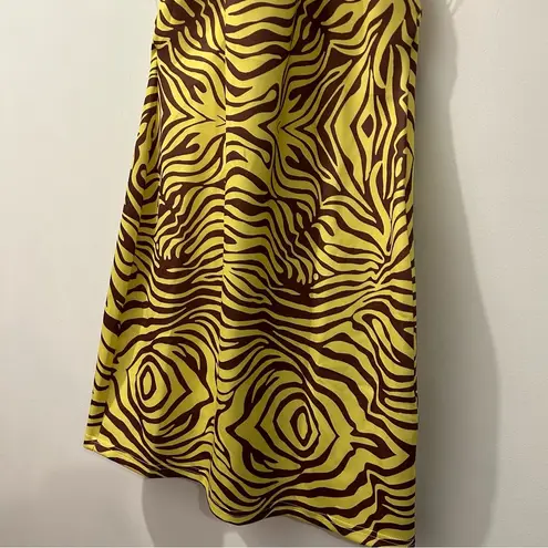 Meshki Tali Zebra Print Halter Mini Dress XXL