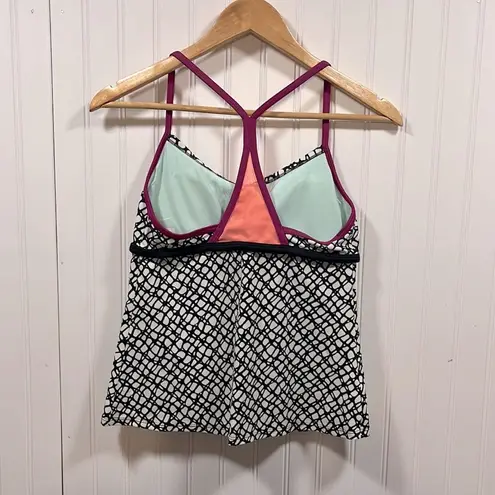 Nike  patterned racer back swim tankini