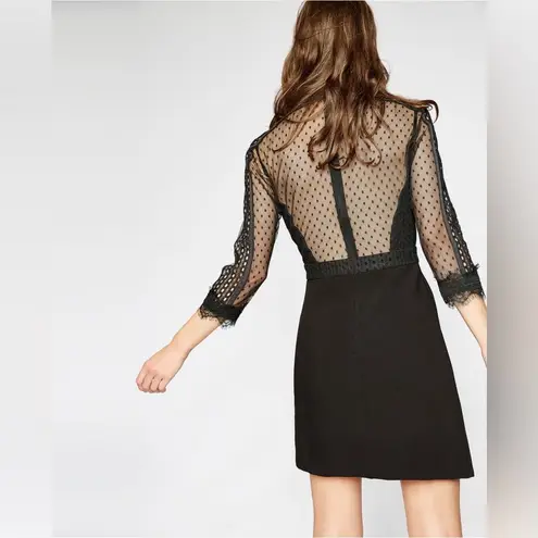 The Kooples black lace upper wrap dress