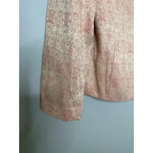 Norton Mcnaughton Vintage 14 Blazer Jacket Peach Jacquard Damask Boho Cottage