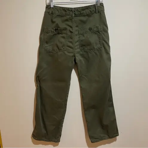 Reformation  Marine Jean Trouser Pant Cropped Ankle Army Green Size 29