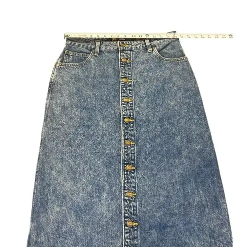 Lee  Vintage Modern High Rise‎ Midi Denim Skirt 32 Western 80s Grunge Blue thumbnail 4
