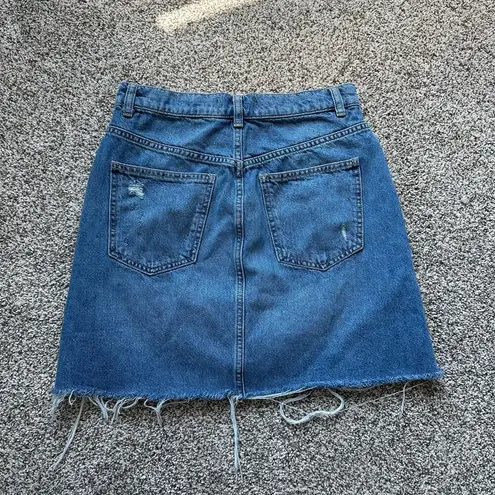 Free People We the Free () medium wash distressed denim mini skirt size 27