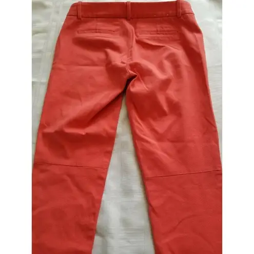 J.Crew   Stretch Pants Crop Straight Side Zip Salmon Color Womens Size 2