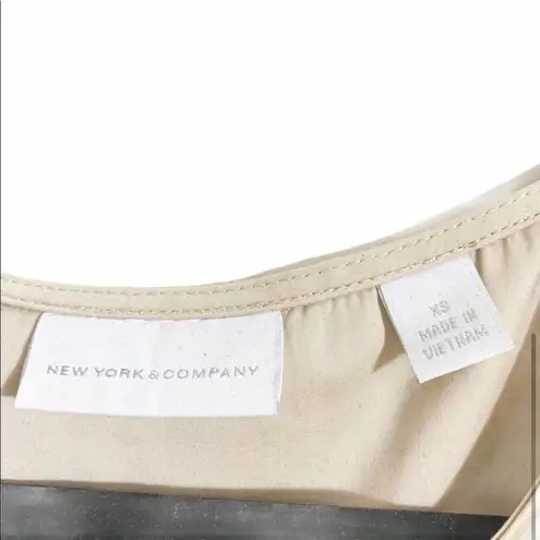 New York and Company Beige Sleeveless Dress Blouse Tan Size XS