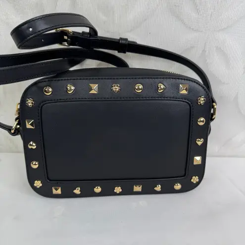 Love moschino Studded Leather Black and Gold Crossbody Bag New!