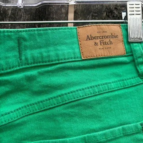 Abercrombie & Fitch  Green Low Rise Denim Cut Off Shorts 2