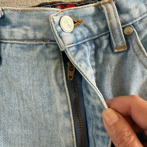 Vintage 80s 90s No Excuses High Rise Scottie Dog Embroidered Denim Mom Shorts M Blue Size 29